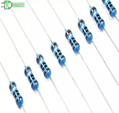 1/6W Metal Film Resistors 1% 1 Ohm To 1M Ohm Through Hole 25 Pack • £1.89