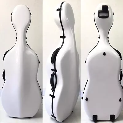 High Quality White Carbon Fiber 4/4 Cello Case With Wheels Hard Cello Box • $315