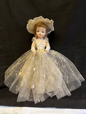 Vtg 50's Madame Alexander CISSY Doll Tagged Bridesmaid Gown Painted Flowers TLC • $275