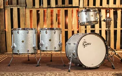 Gretsch USA Custom Silver Sparkle Drum Set - 14x208x1214x1416x16 - SO#1323840 • $4612