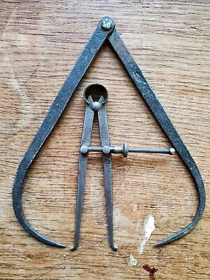 Vintage Steel Calipers: Mass Tool Co. Interior & Hand Forged Exterior (Set Of 2) • $4.99