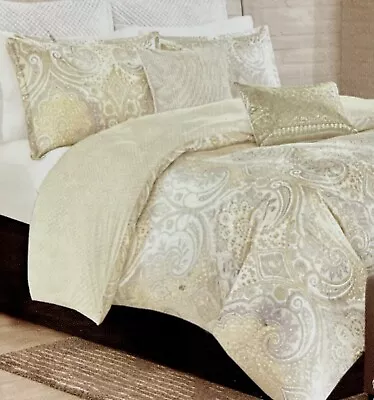 Echo Juneau Yellow Natural Paisley Full / Queen Duvet Cover Set W / Shams 3 PC • $129.95