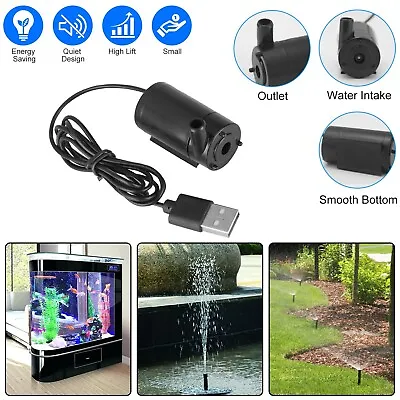 Small Water Pump Mute Submersible USB 5V 1M Cable Garden Outdoor Fountain Tool • $6.98