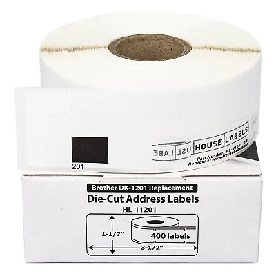 $36.99 • Buy Non-OEM Fits BROTHER DK-1201 Labels (1-1/7  X 3-1/2 ) - (12) Rolls Of 400