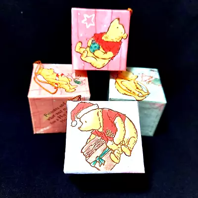 Disney Michel  Co Pooh Cardboard 2  Cube Christmas Ornaments Piglet Eeyore Robin • $19.90