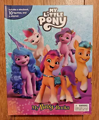 MY LITTLE PONY ~ My Busy Book 10 Figurines A Storybook  + A PlayMat - Brand New • £9.99