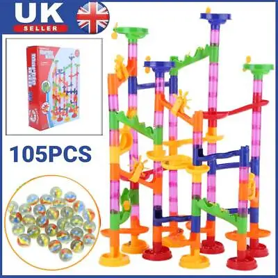 Large 105pcs Marble Run Race Set Construction Building Blocks Toy Game Gift UK • £9.89