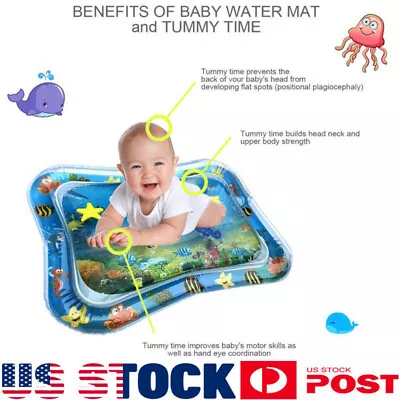 $10.82 • Buy Inflatable Baby Water Mat Novelty Play For Kids Children Infants Funny 66*50cm