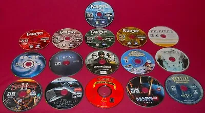 Lot Of 16 PC Games Disc Only Far Cry Final Fantasy Mass Effect Fast Shipping! • $14.99