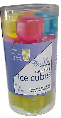 $6.95 • Buy Crystal Clear Reusable Ice Cubes 20 Pack Fridge Freezer Caravan Jayco Tray Parts
