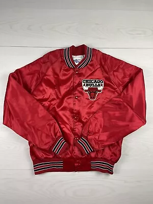 Vintage 90s Chicago Bulls Chalk Line Satin Jacket Mens Large • $125.99