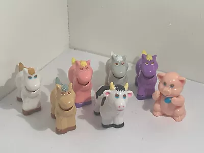 7 Pc. Vintage Miniatures Hard Plastic Farm Animals Figurines #7 • $8.99