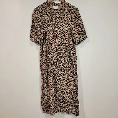 Anthropologie McKenzie Mock Neck Dress Midi Cheetah Print Size Medium • $36