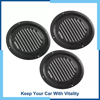 Universal Pack (3) 6  Round Marine Boat Louvered Ventilation Vent Cover Black • $25.17