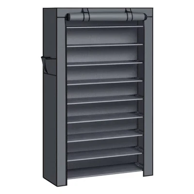 $69.95 • Buy Songmics 10-Tier Shoe Rack Storage Cabinet With Dustproof Cover Gray