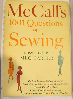 Vintage - McCall's 1001 Questions On Sewing - Answered By MEG CARTER 1961. VG. • $18.99