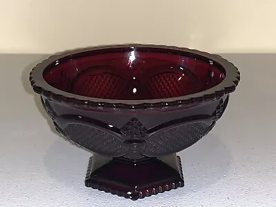 Vintage Avon 1876 Cape Cod CANDY DISH Footed Red Ruby Glass Pedestal Bowl • $8.96