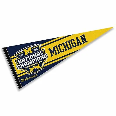 Michigan Team University Wolverines Football National Champions Pennant Flag • $14.95