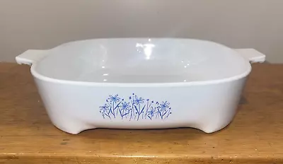 Microwave Browning Dish Sears Corning Model 8467310 Blue Daisies • $15