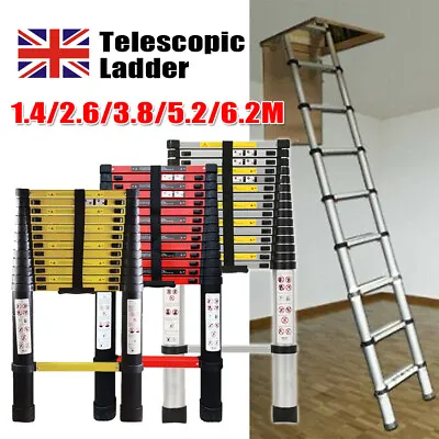 1.4/2.6/3.8/ Multi Purpose Aluminium Telescopic Ladder Extendable Steps • £43.97
