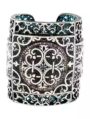 Matthew Campbell Laurenza MCL CUFF Sapphire Enamel Bracelet Bangle 925 Sterling  • $1699.56