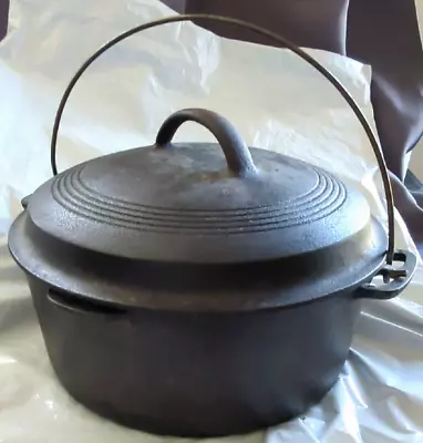 Vintage WAGNER WARE SIDNEY OH Cast Iron 10  Drip Drop Roaster Pot 1268 With Lid • $119.99