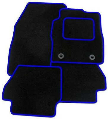 VAUXHALL ASTRA SXi 2010-2015 - 4 X BLACK CAR MATS WITH BLUE EDGING WITH 4 CLIPS • $20.99