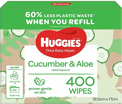 Thick Baby Wipes Cucumber And Aloe 400 Count • $22.22