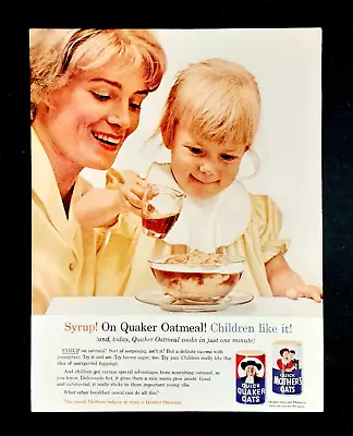 Quaker Oats Ad Vintage 1962 Original Oatmeal Syrup Breakfast Advertisement • $13.45