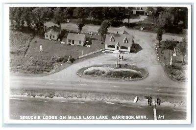 C1940's Seguchie Lodge Mille Lacs Lake Aerial Garrison MN RPPC Photo Postcard • $39.95