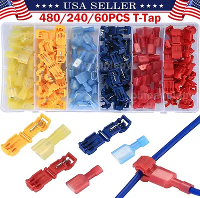 240PCS T-Tap Quick Splice Disconnects Wire Terminal Self-stripping Connector Kit • $9.99