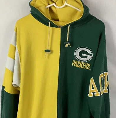 Vintage Starter Hoodie Green Bay Packers Sweatshirt Pullover Mens Large NFL 90s • $67.99