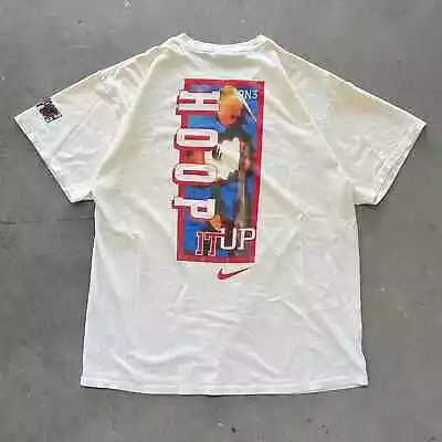 Vintage 90s Nike Hoop It Up 3v3 NBA Basketball Tournament White Tag T-Shirt • $29.99