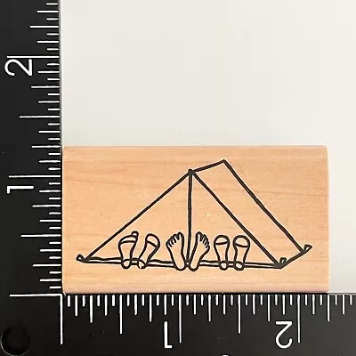 A Muse Artstamps Tent People Feet Sticking Out Camp Wood Mounted Rubber Stamp • $3.19