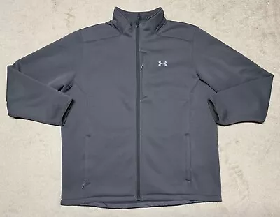 Under Armour Jacket Mens 3XL Gray Sherpa Lined Full Zip Cold Gear Fleece Coat • $29.99