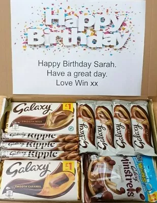 Personalised GALAXY Chocolate Box Hamper Selection Birthday Christmas Gift Treat • $17.42