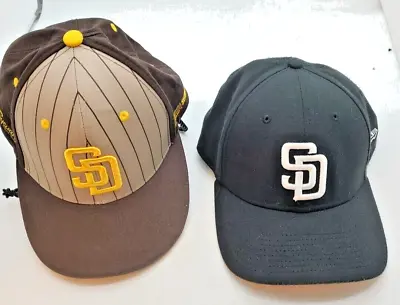 San Diego Padres MLB Baseball New Era Fitted Large Hat Cap Striped Melonware Lot • $10.49