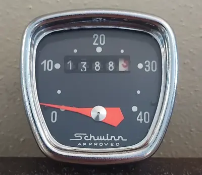 Vintage SCHWINN APPROVED Bike Bicycle Speedometer Odometer Head Chrome • $49.99