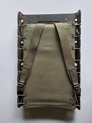 $49.99 • Buy Vintage US ARMY PACKBOARD Canvas & Wood Frame Backpack Pack Board