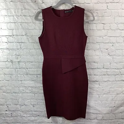 Karen Millen Maroon Burgundy Sleeveless Ribbed Bodycon Dress- Size S • $48