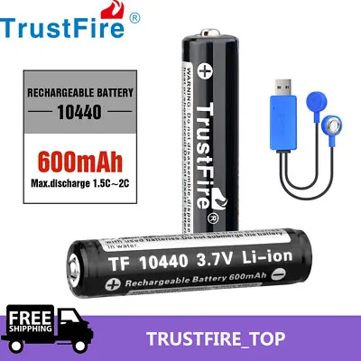 Trustfire 4/2/1*10440 600mAh 3.7V Rechargeable Li-ion Battery W/ Battery Charger • $14.71