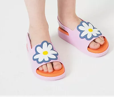 Toddler Girl Mini Melissa Cloud Fabula Adjustable Pink Sandals With Flower NEW • $55.20