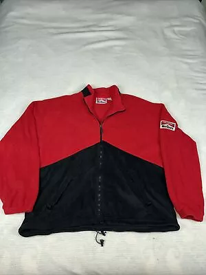 Vintage 90s Marlboro Unlimited Full Zip Fleece Jacket Black Red Sz XXL • $26.87