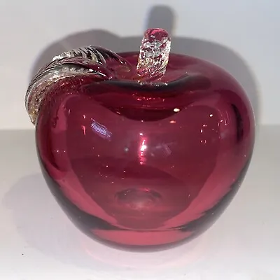 Vintage Red Murano Art Glass Apple Paperweight Figurine • $34.99