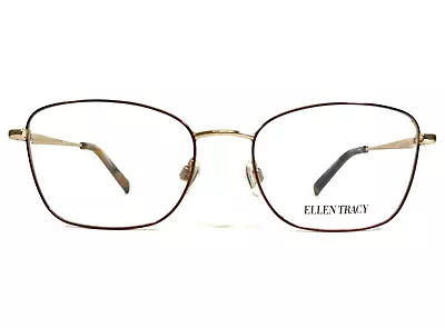 Ellen Tracy Eyeglasses Frames EDINA Brown/Gold Cat Eye Full Wire Rim 51-17-130 • $59.99