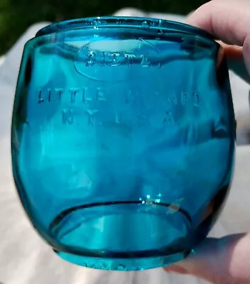 3 3/4  Teal Blue/green Dietz Little Wizard Loc-nob Replacement Lantern Globe Nos • $41.58