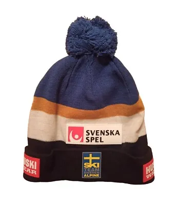 Huski Wear Sweden Ski Team Beanie Sweden Olympics Hat Blue Unisex S/M • £30.96