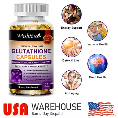 Skin Whitening Capsules - L-Glutathione - Whitening Antioxidant Anti-aging 120 • $13.14