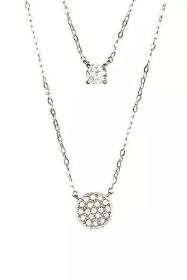 $25 • Buy NADRI 132609 Double Layer Cubic Zirconia Pendant Necklace