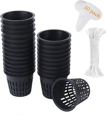 ORIMERC 30 Pack 3 Inch Net Cup Pots With Hydroponic Self Watering Wick & Plan... • $15.32